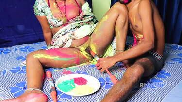 Nude Holi Sex - Couple celebrating holi with hot sex - HD Indian sex videos