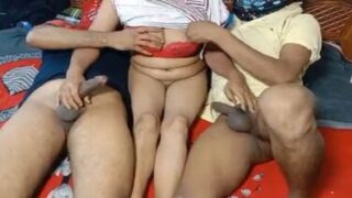 Lusty bhabhi fun with two horny men